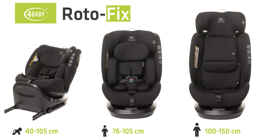 Fotelik Roto-fix I-Size od 40 -150 cm czyli od 0-36 kg obrotowy